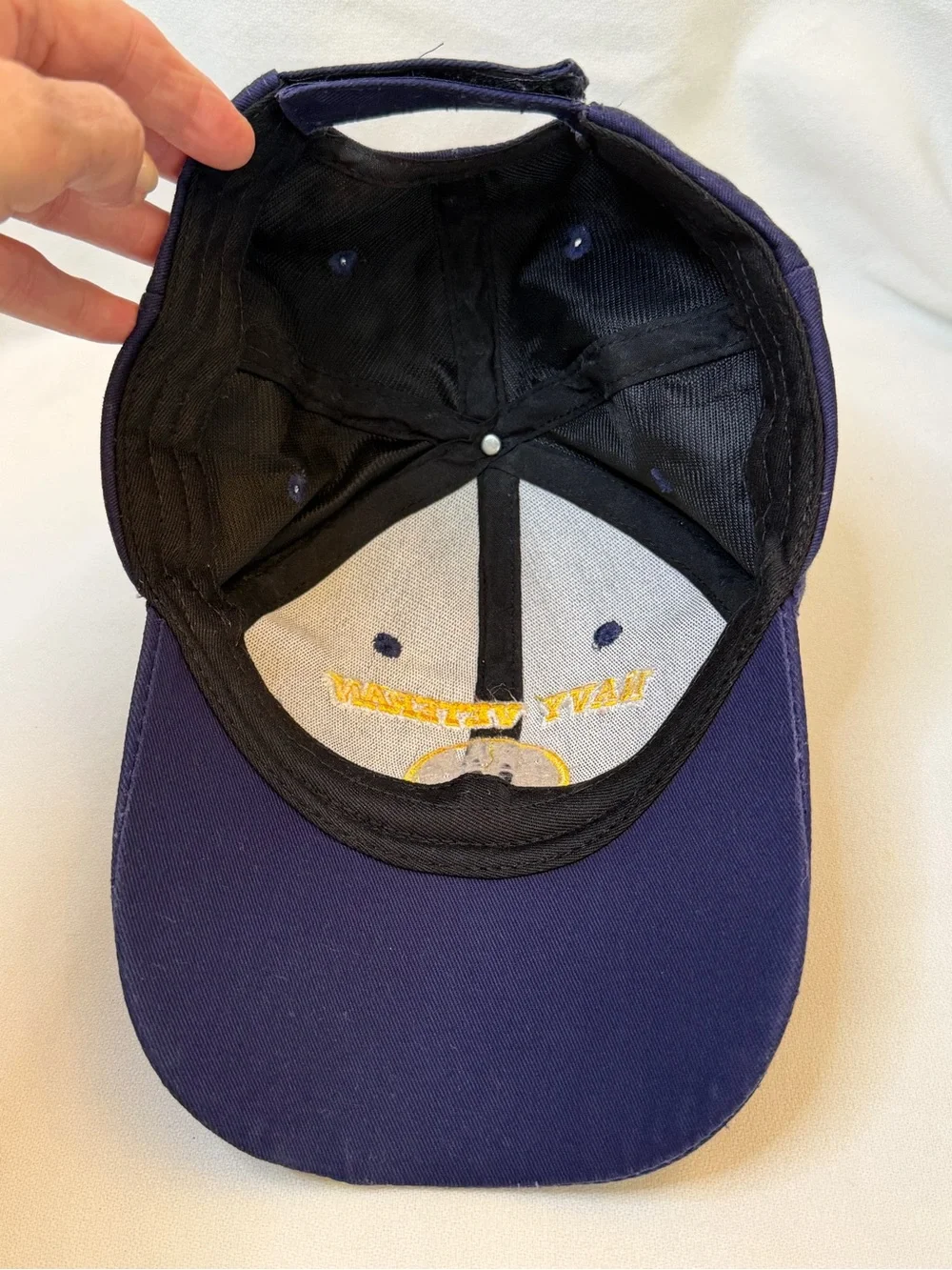US Navy Veteran Embroidered Blue Adjustable Hat Ball Cap